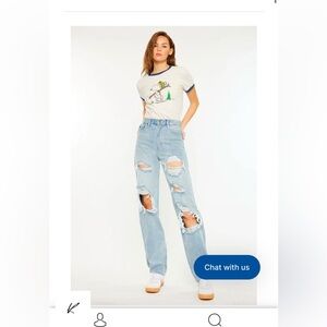 Light wash baggy jeans